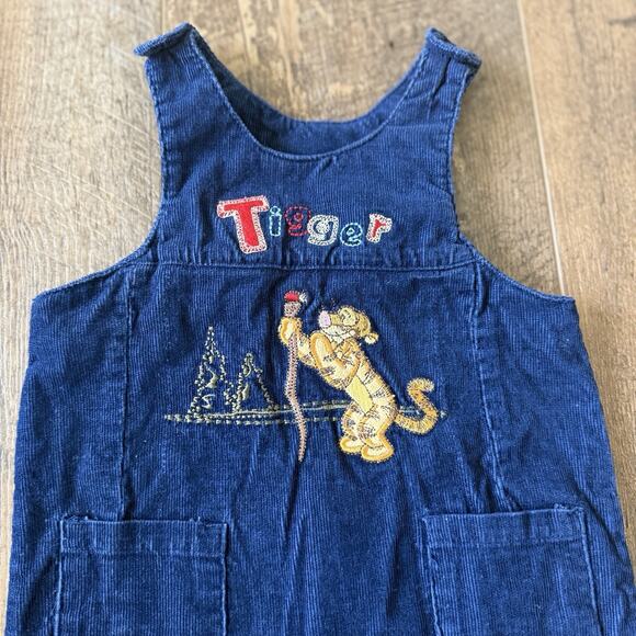 VINTAGE Tigger Corduroy Overalls Embroidered Y2K 90s Winnie The Pooh NEWBORN - Picture 3 of 9